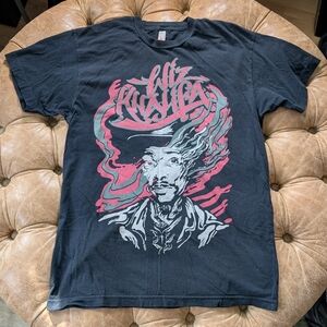 American Apparel Wiz Khalifa Smoke Blk Red Graphic Print T-shirt Size Large